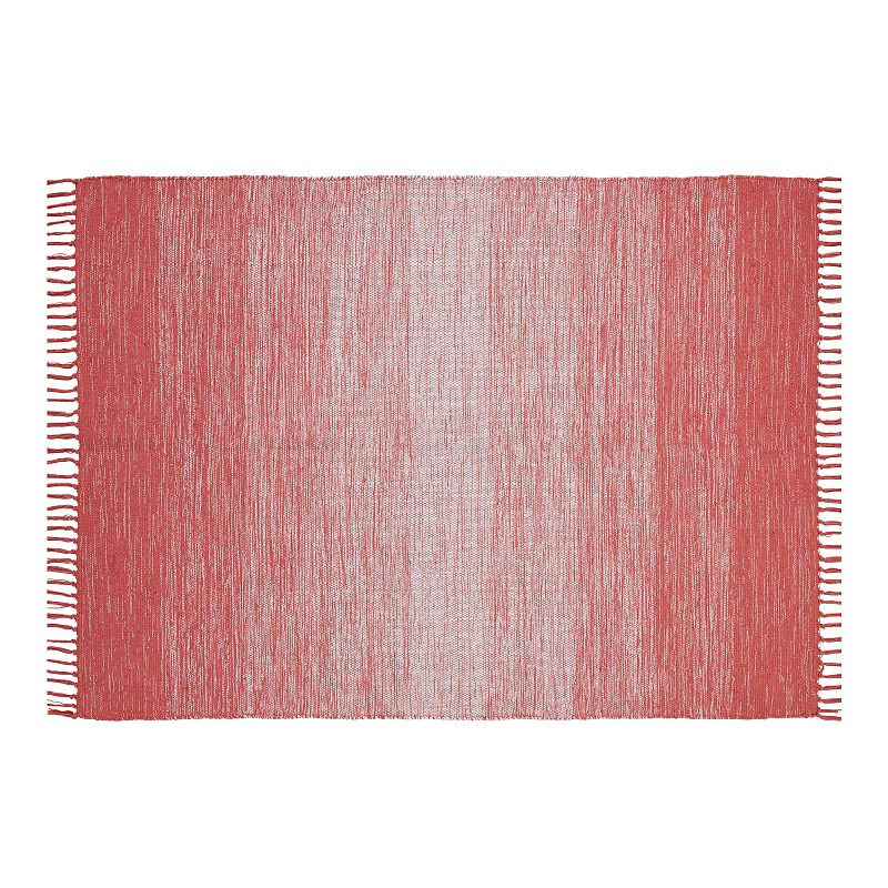 Chesapeake Cotton Ombre Striped Rug, Med Pink, 5X7 Ft