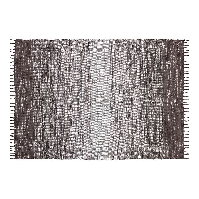 Chesapeake Cotton Ombre Striped Rug, Med Grey, 5X7 Ft