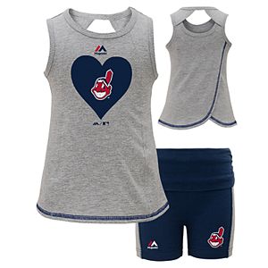 Girls 4-6x Majestic Cleveland Indians Base Runner Tank & Shorts Set