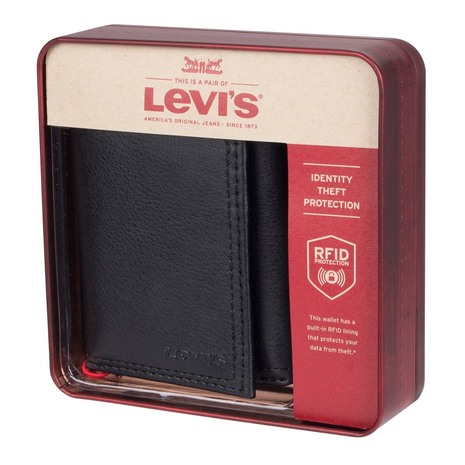 levi's trifold leather wallet