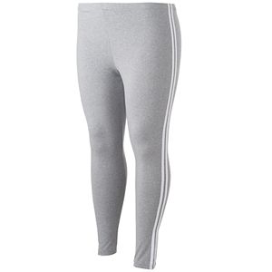 Juniors' Plus Size SO® Side Stripe Gray Leggings