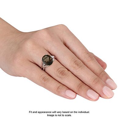 Stella Grace Sterling Silver Smoky Quartz & Diamond Accent Ring