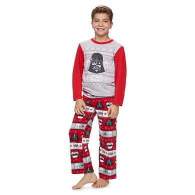 Boys 4-12 Jammies For Your Families Star Wars Darth Vader & Stormtrooper Fairisle Top & Microfleece Bottoms Pajama Set