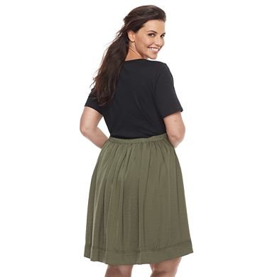 Plus Size Apt. 9® Fit & Flare Flounce Skirt 