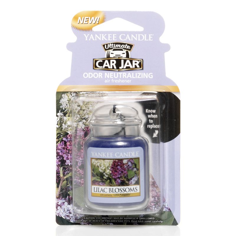 Yankee Candle Car Jar Lilac Blossoms Air Freshener, Lt Purple, CAR GEL