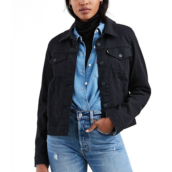 Women's Levi's® Original Trucker Jacket - Black And Black (X SMALL)