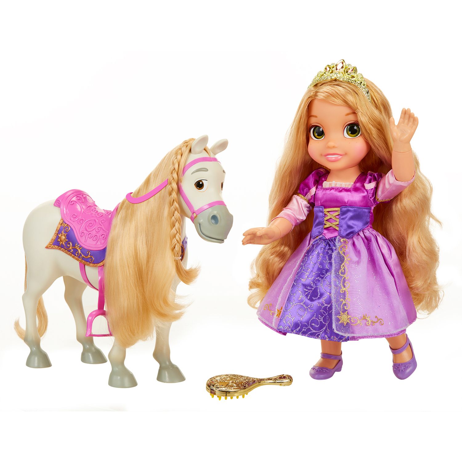 my size rapunzel doll and horse