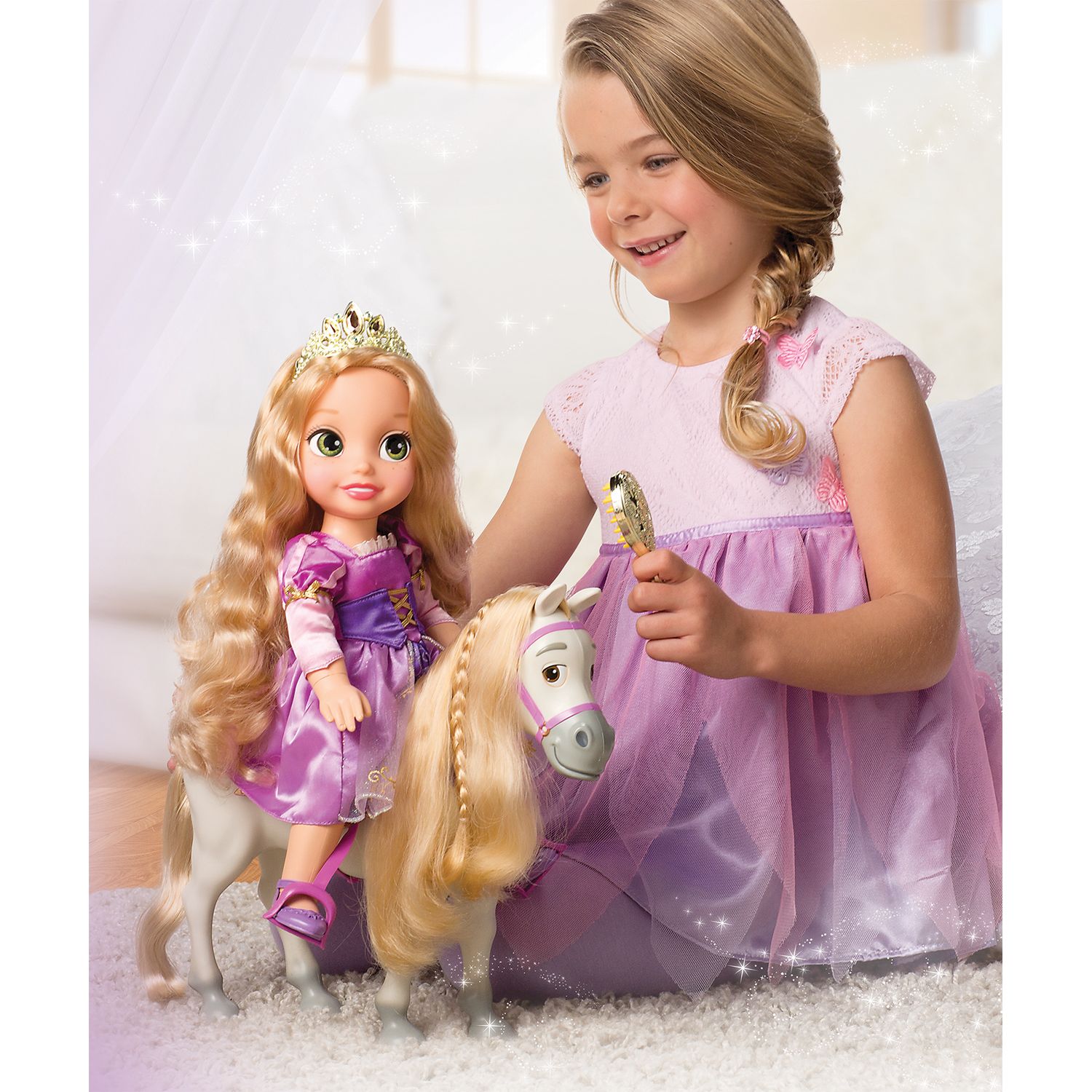 disney princess rapunzel & maximus figure set