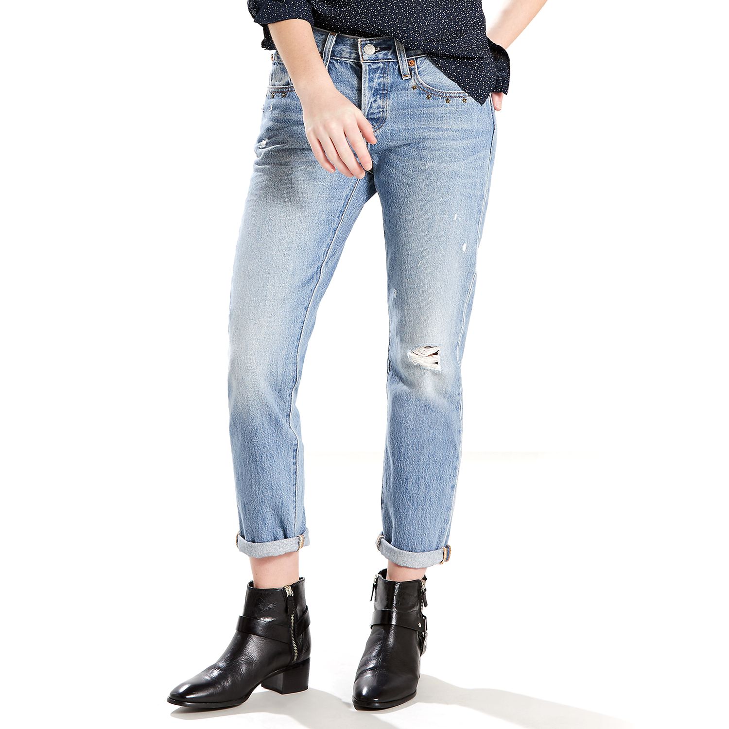 womens levi's 501 tapered jeans