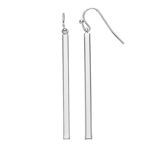 LC Lauren Conrad Stick Linear Drop Earrings - Silver Tone