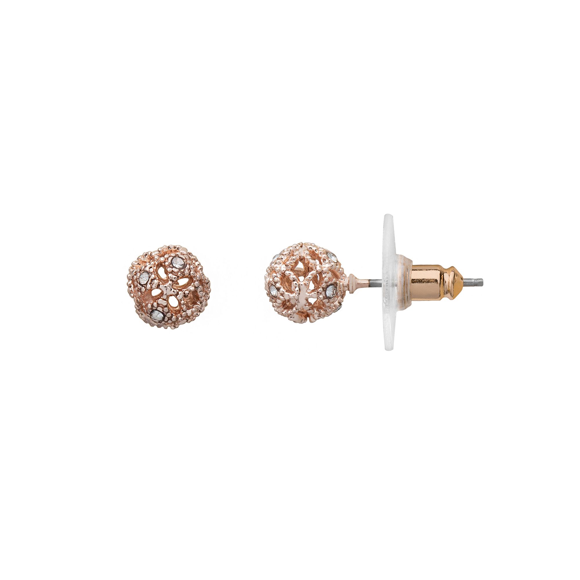 LC Lauren Conrad Openwork Ball Stud Earrings, Womens, Pink Tone