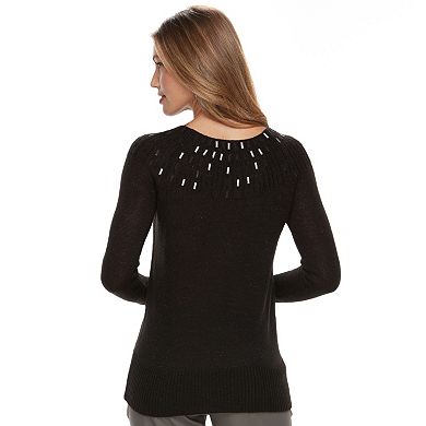 Women's Apt. 9® Embellished Yoke Sweater