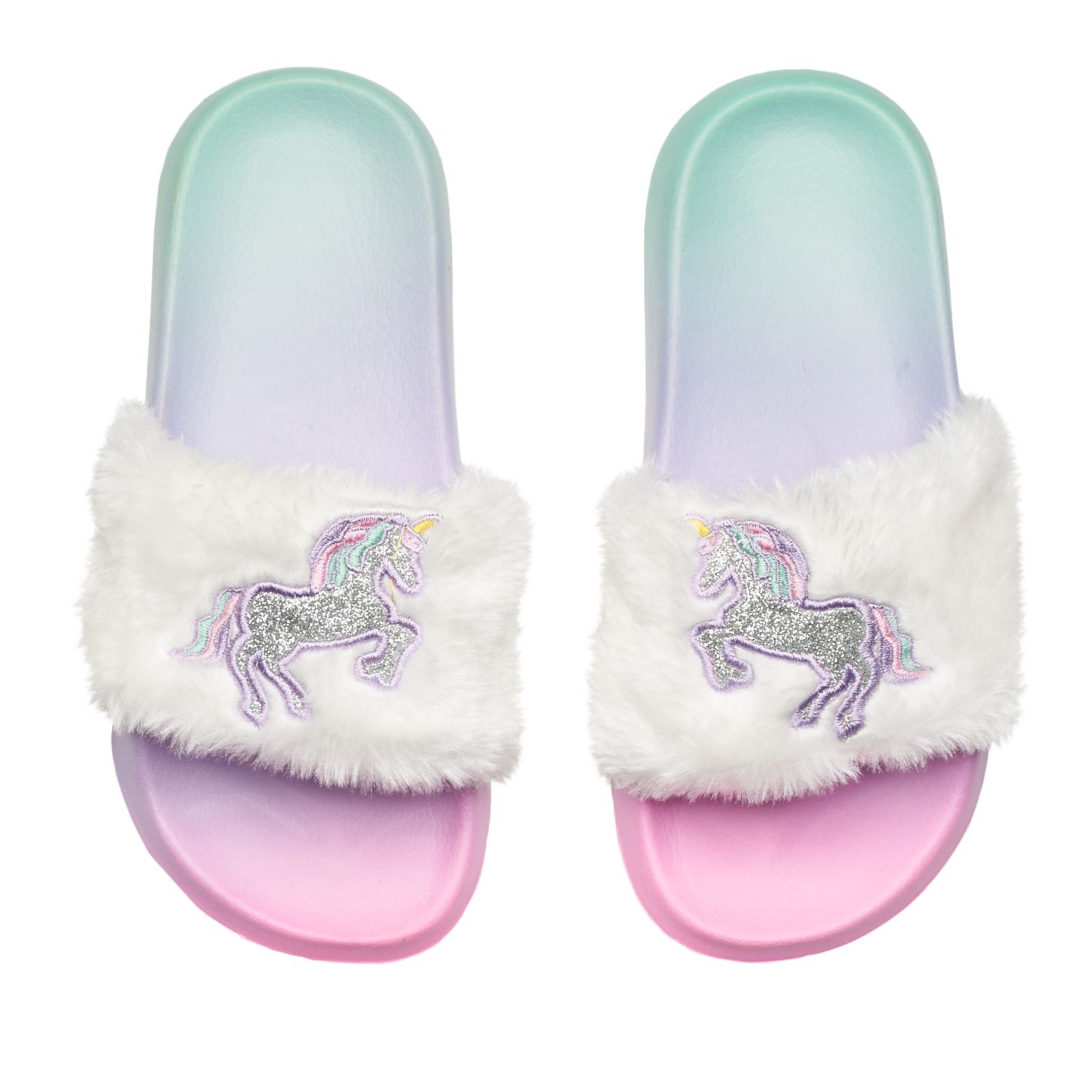 girls unicorn flip flops