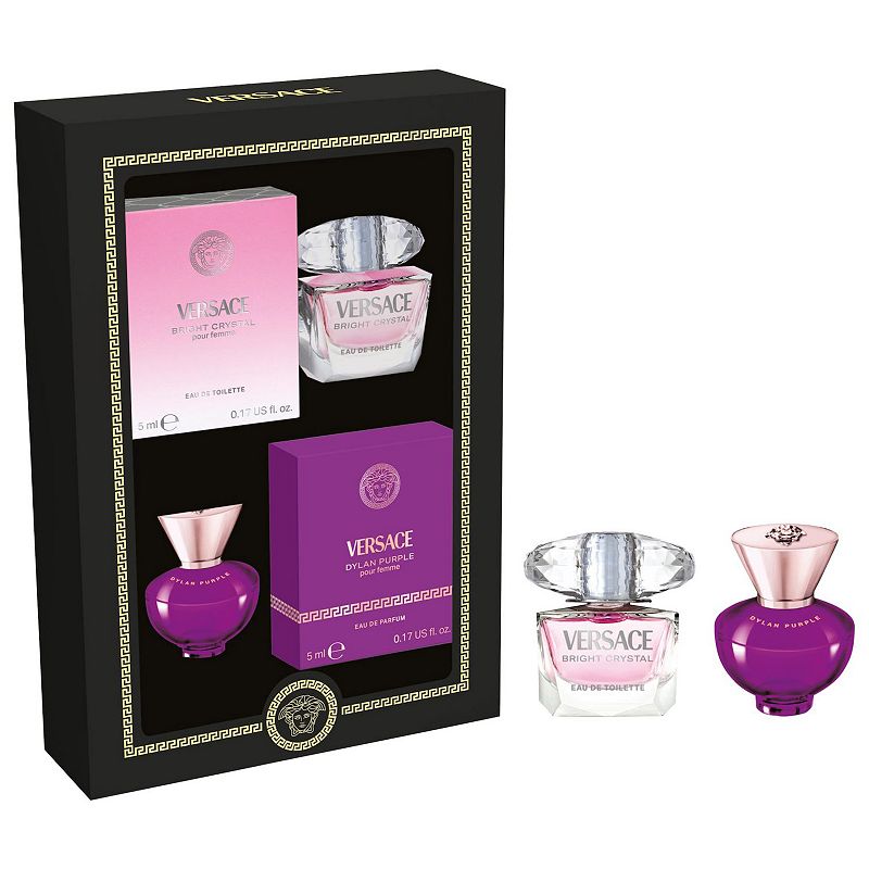 新品未使用　Versace Dylan Purple 100mlセット Versace Mini Dylan Purple & Bright Crystal Perfume Set