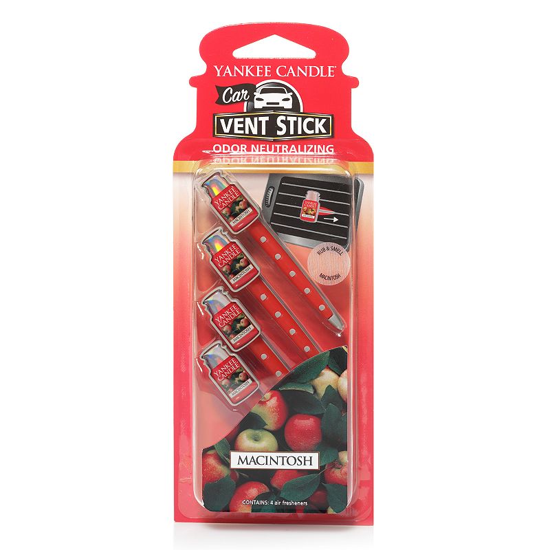 UPC 609032780289 product image for Yankee Candle Macintosh Car Air Freshener Vent Clip 4-piece Set, Med Red | upcitemdb.com