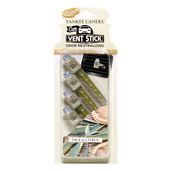 Yankee Candle Sage & Citrus Car Air Freshener Vent Clip 4piece Set