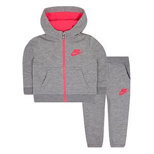 Baby Girl Nike Fleece Hoodie & Jogger Pants Set
