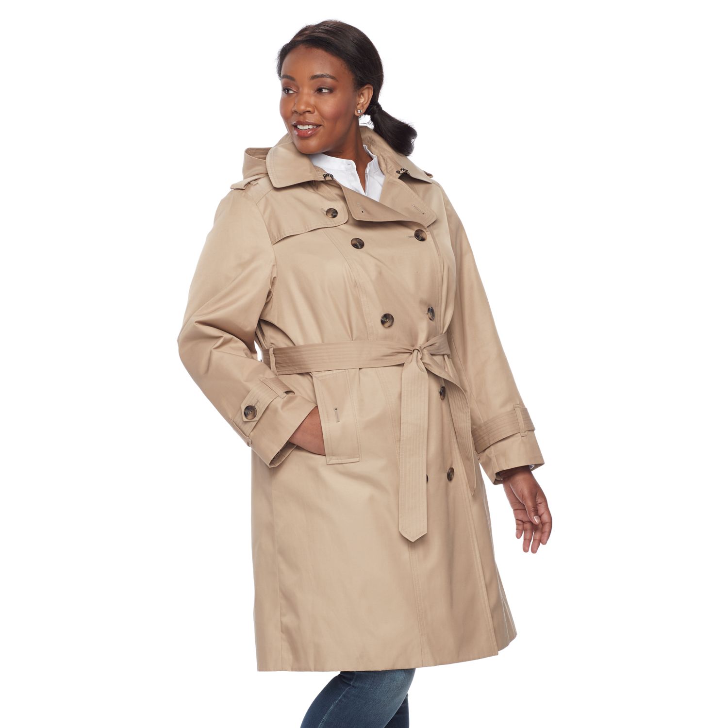 ladies plus size trench coats