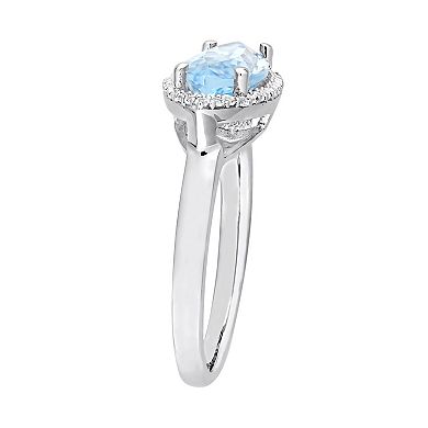Stella Grace Sterling Silver Blue & White Topaz Marquise Ring