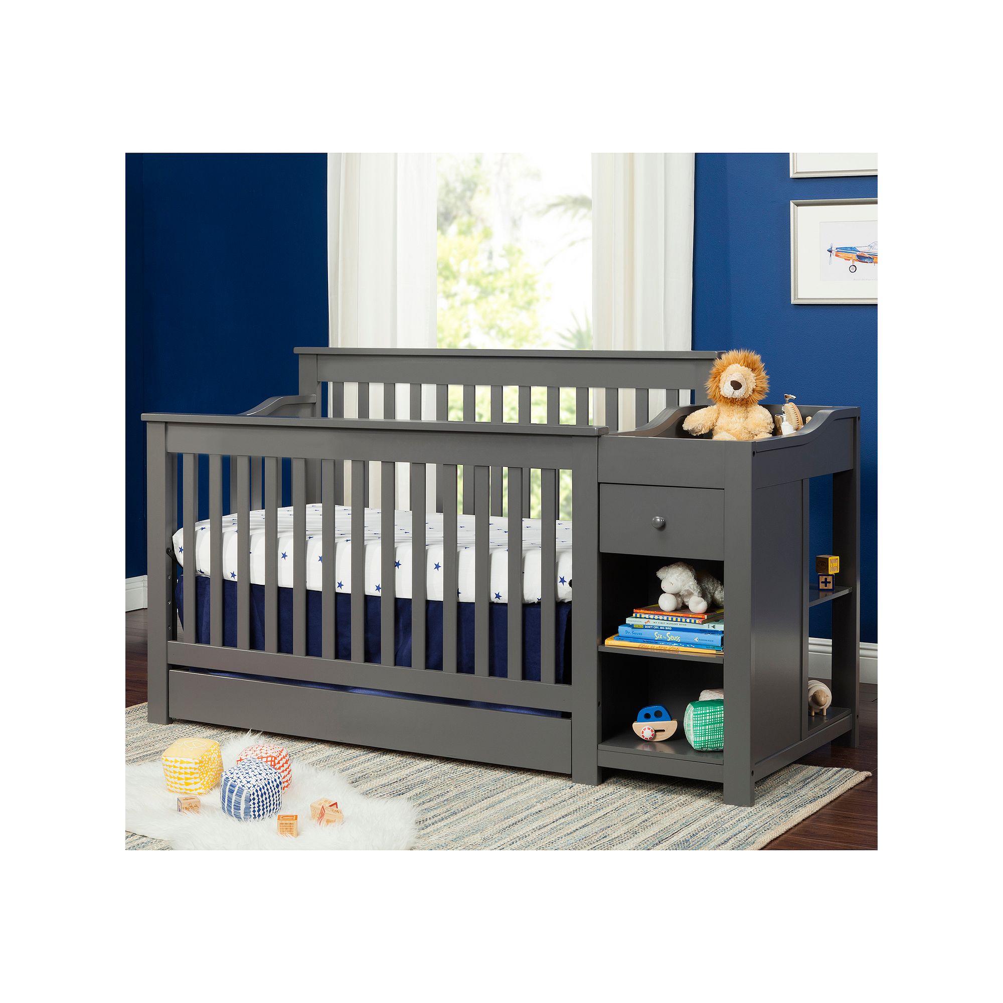 DaVinci Piedmont 4-in-1 Crib & Changer Combo, Grey
