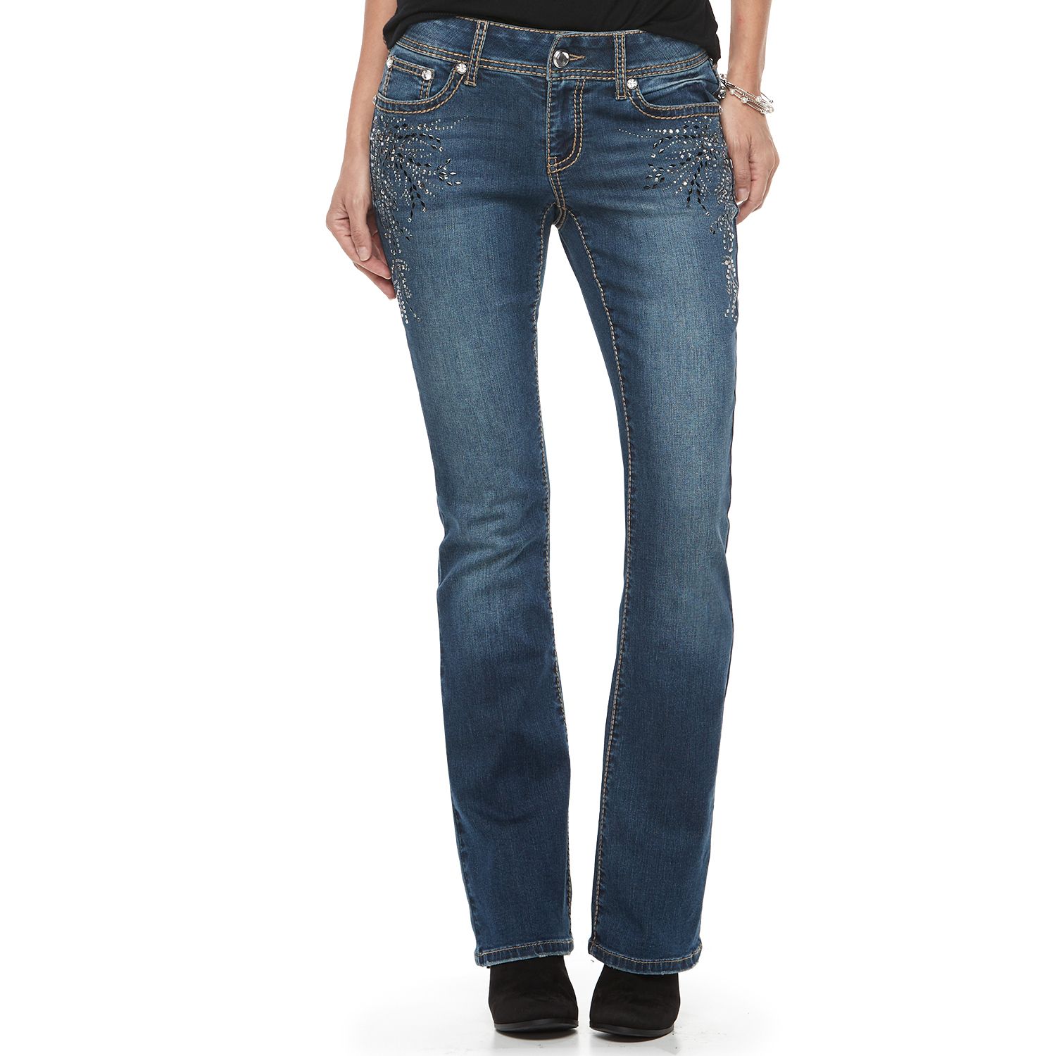 women's apt 9 embellished bootcut jeans