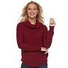 Juniors' It's Our Time Cowlneck Cable-Knit Tunic