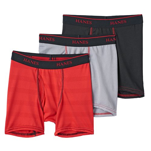 Boys Hanes 3-Pack Mesh Boxer Briefs