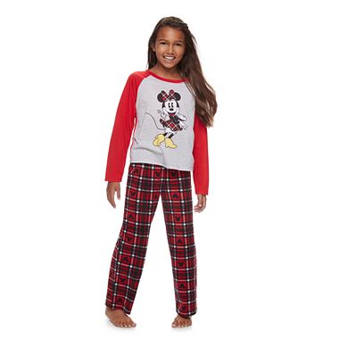 Disney's Minnie Mouse Girls 4-12 Top & Microfleece Bottoms Pajama Set by Jammies For Your Families