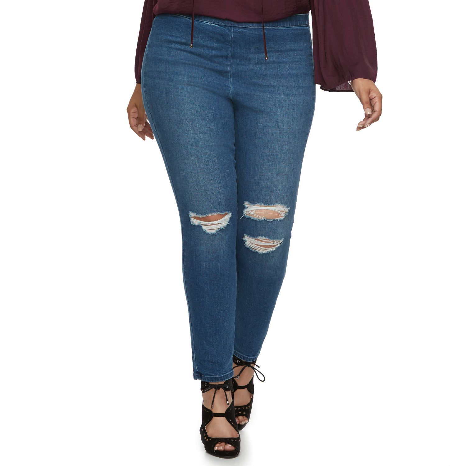 plus size ripped jeggings