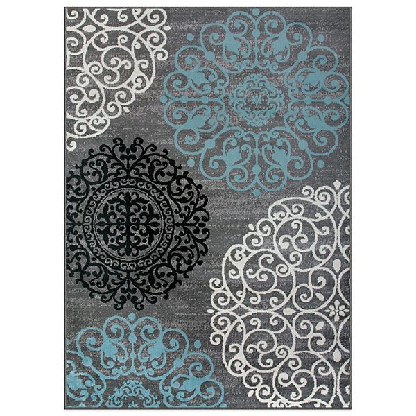 World Rug Gallery Toscana Contemporary Modern Floral Rug