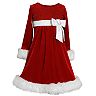 Girls 7-16 & Plus Size Bonnie Jean Velvet Faux-Fur Santa Dress