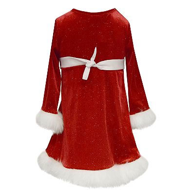 Girls 7-16 & Plus Size Bonnie Jean Velvet Faux-Fur Santa Dress