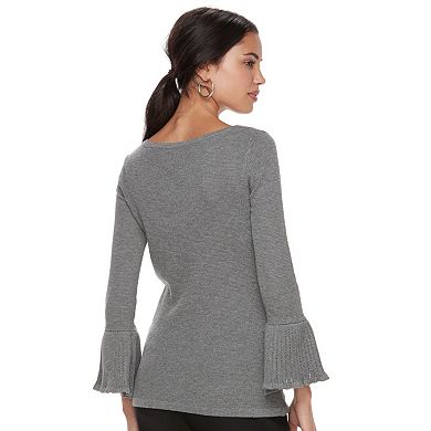 Women's ELLE™ Bell-Sleeve Scoopneck Sweater