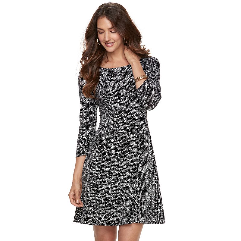 apt 9 black and white dress Women's Apt. 9® Fit & Flare The Chloe Mini Dress Size:1 Years COLLECTION:PREPPY
