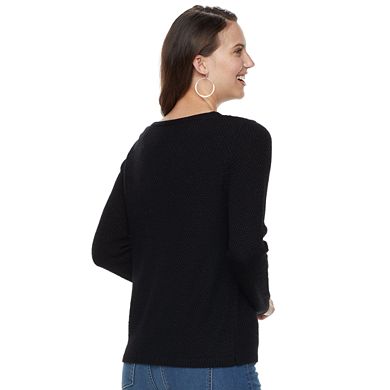 Women's Croft & Barrow® Cable-Knit Boatneck Sweater