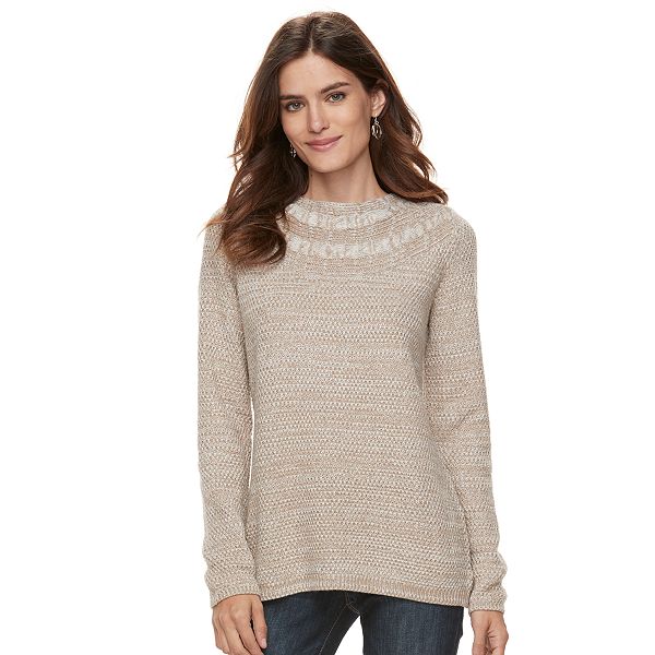 Women's Croft & Barrow® Cable-Knit Boatneck Sweater