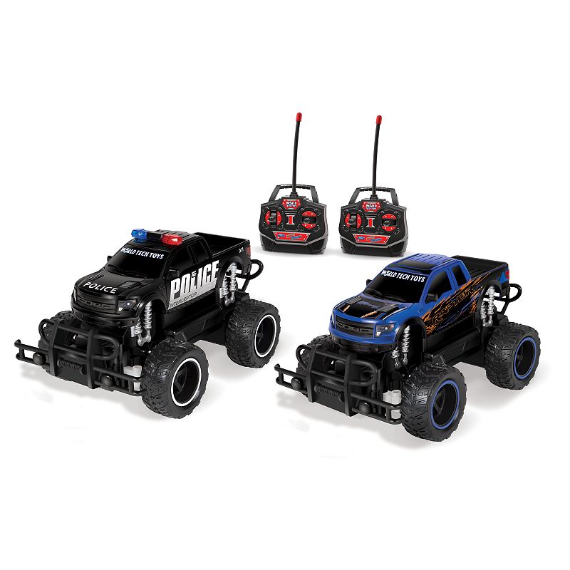 World Tech Toys Remote Control Ford F-150 Raptor Police Pursuit Double Pack