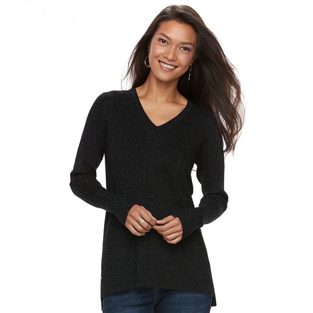 Women s Apt. 9 Mixed Ribbed V Neck Sweater