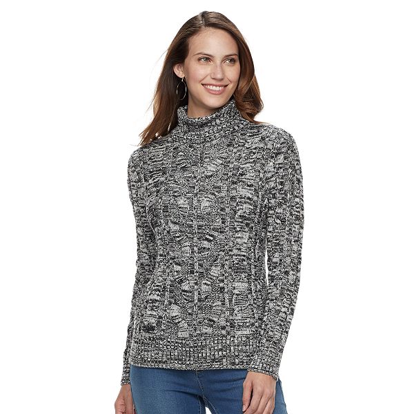 Women's Croft & Barrow® Turtleneck Cable-Knit Sweater