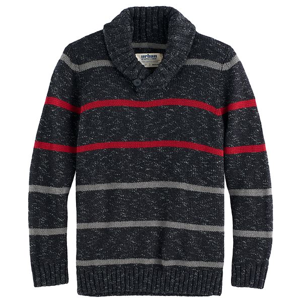 Boys 8-20 Urban Pipeline™ Regular-Fit Striped Shawl-Collar Sweater