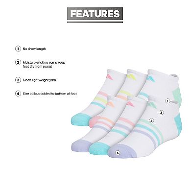 Girl's adidas 6-Pack Superlite No-Show Socks