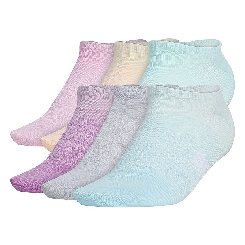 Girls adidas 6-Pack Superlite No-Show Socks, Size: Medium, Blue
