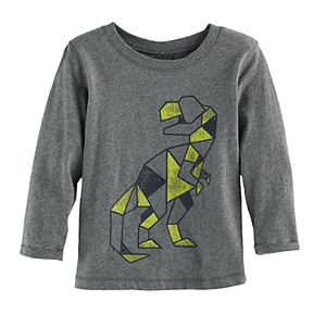 Baby Boy Jumping Beans® Geometric Dinosaur Long Sleeve Softest Graphic Tee