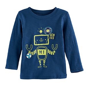 Baby Boy Jumping Beans® Robot Slubbed Long Sleeve Graphic Tee