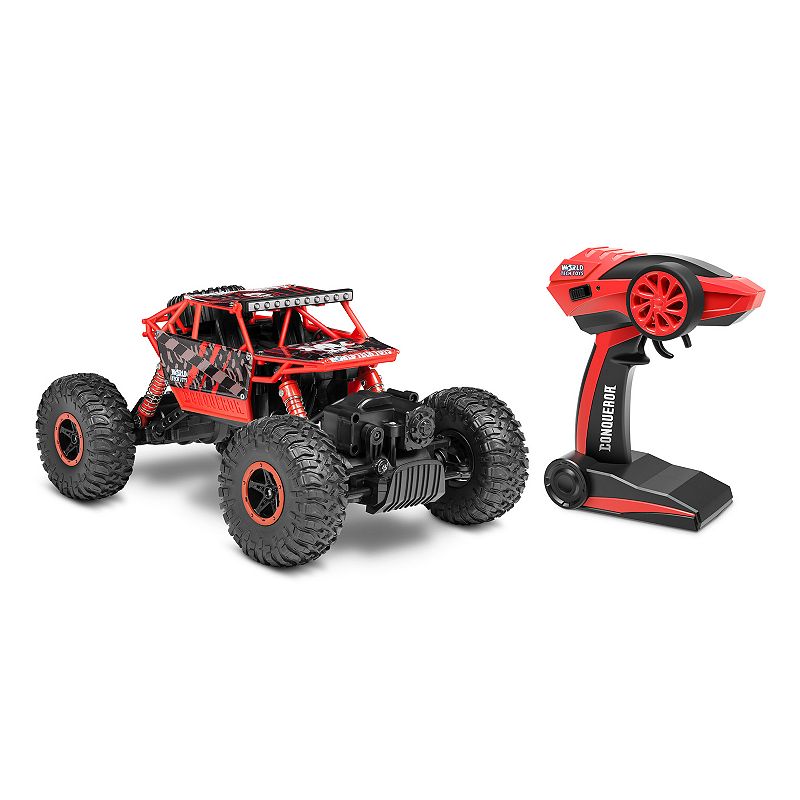 World Tech Toys Remote Control Conqueror Rock Crawler Vehicle, Red