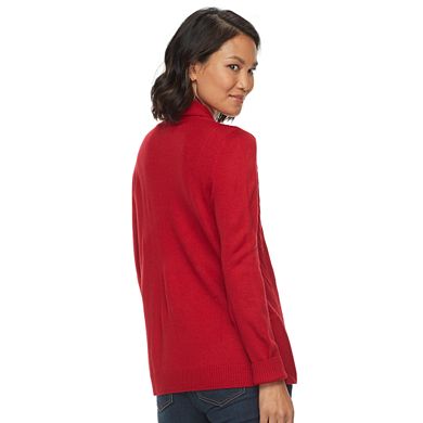 Women's Croft & Barrow® Pointelle Mock-Layer Sweater