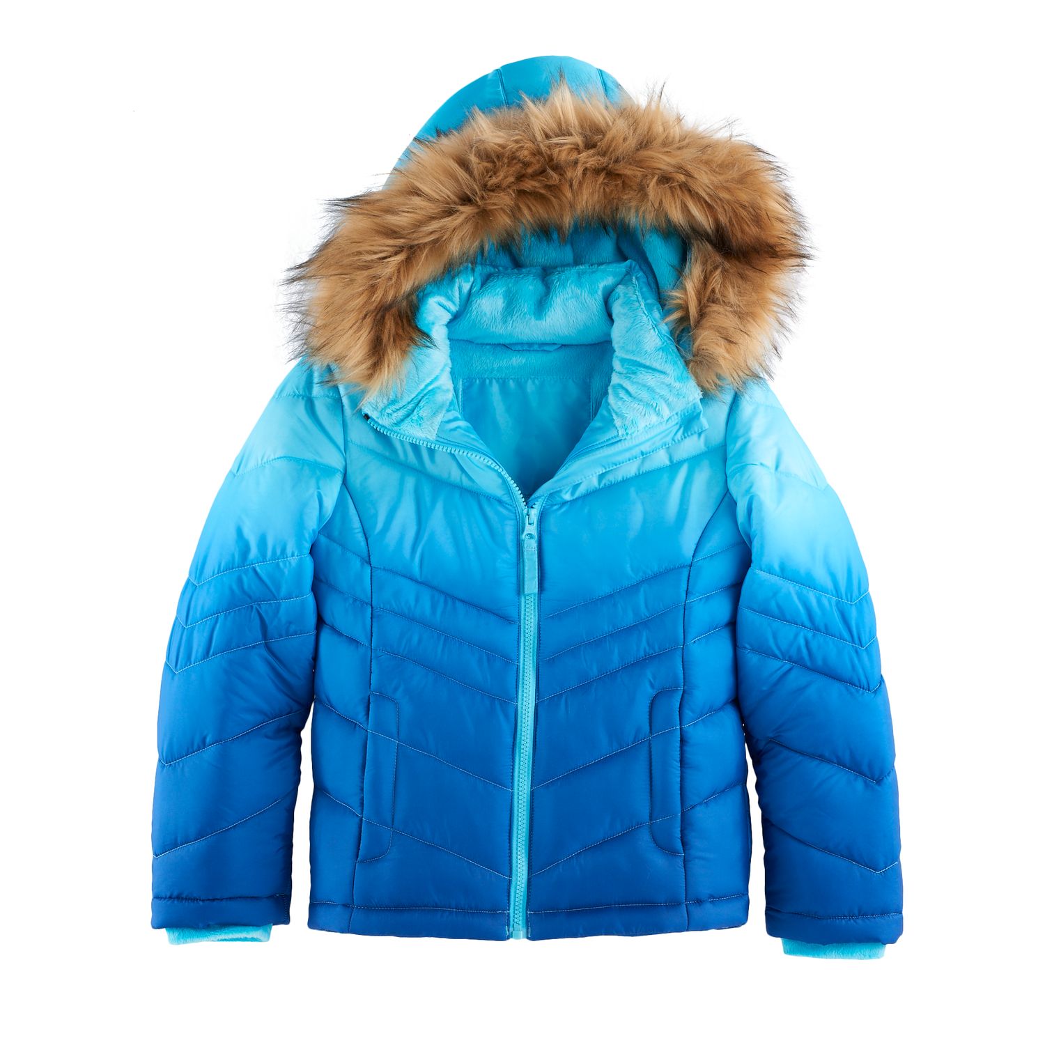 puffer jacket fur trim