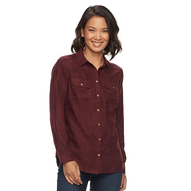 Women's Croft & Barrow® Faux Suede Shirt