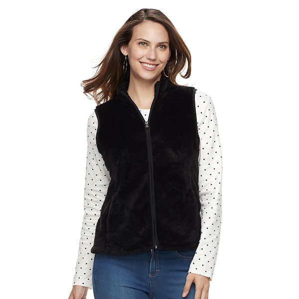 Women's Croft & Barrow® Minky Velboa Fleece Vest