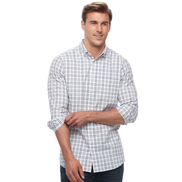 Big & Tall Sonoma Goods For Life Flexwear Modern-Fit Button-Down Shirt